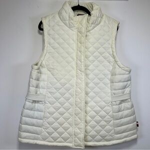 Tommy Hilfiger Off White Quilted Vest Padded Puffer Diamond Stitch Gilet XL